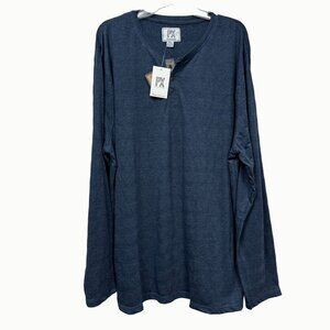PX Clothing Blue Striped Long Sleeve Henley Shirt XXL NWT